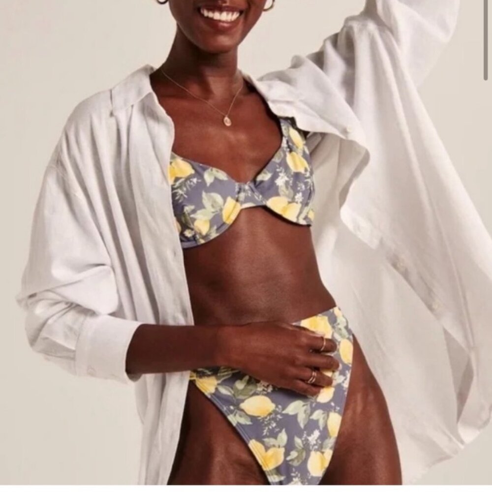 Abercrombie & Fitch Blue Lemon Print Bikini